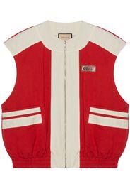 Gucci colour-block zip-up gilet - Red