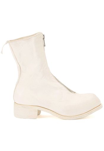 Guidi front zip boots - White