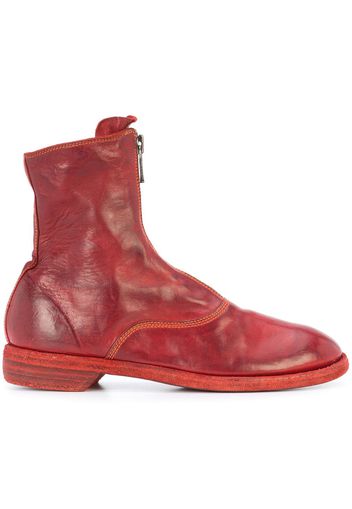 Guidi zip detail boots - Red