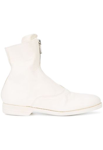 Guidi front-zipped fitted boots - White