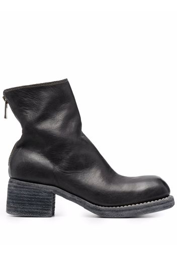 Guidi zip-front ankle boots - Black