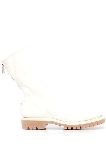 Guidi zip-fastening leather ankle boots - White