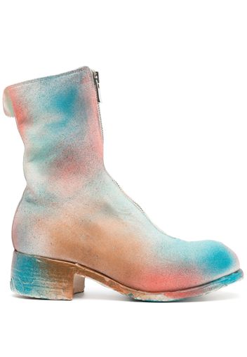 Guidi spray-paint effect boots - Blue