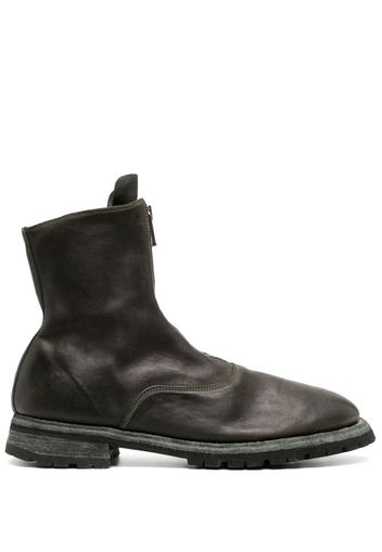 Guidi zip-up leather ankle boots - Green