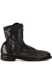 Guidi soft zip front ankle boots - Black