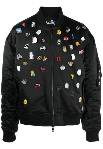 Haculla decorative pin-detail bomber jacket - Black