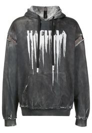 Haculla Smeared distressed cotton hoodie - Black