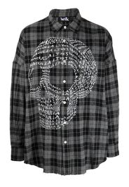 Haculla slogan-print skull shirt - Grey