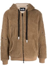 Haculla faux-shearling zip-up hoodie - Brown
