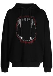 Haculla Flashy Fang Lips cotton hoodie - Black