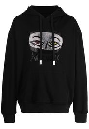 Haculla Eyes On You studded cotton hoodie - Black