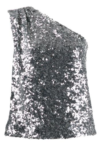 Halpern off-the-shoulder sequin top - Metallic