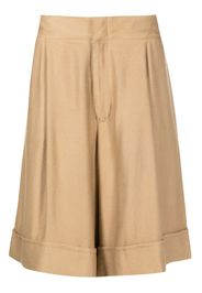 Handred wide-leg twill shorts - Brown