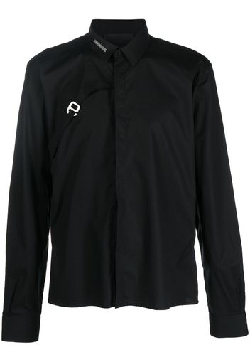 HELIOT EMIL buckle-detail button-up shirt - Black