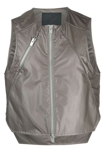 HELIOT EMIL high-low hem zip-up gilet - Grey