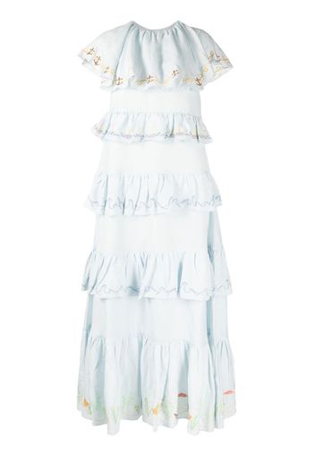 Helmstedt Algue tiered dress - Blue