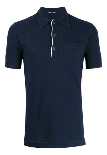 Helmut Lang Pre-Owned contrasting placket polo shirt - Blue