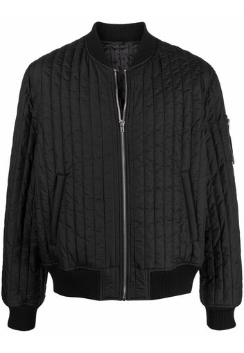 Helmut Lang quilted zip-up bomber jacket - Black