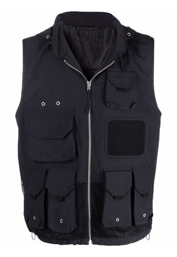 Helmut Lang mesh-panel gilet jacket - Black