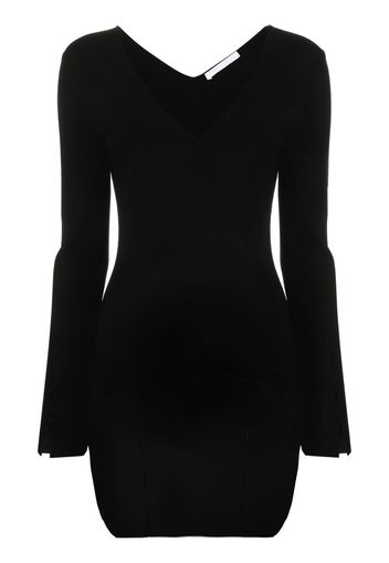 Helmut Lang slit-detail rib-knit mini dress - Black