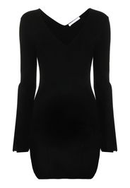 Helmut Lang slit-detail rib-knit mini dress - Black