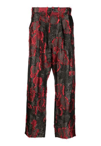 Henrik Vibskov embroidered-design pleated trousers - Brown