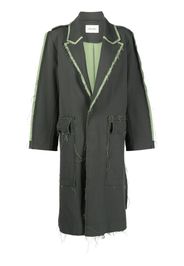 Henrik Vibskov distressed-finish trim detail coat - Green