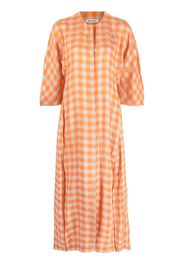 Henrik Vibskov check-print tie-back maxi dress - Orange