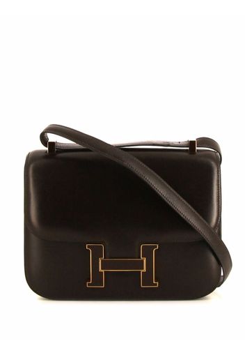 Hermès Hermes Hermes Constance handbag in chocolate brown box leather and brown enamel1976