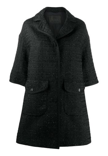 elbow-length sleeved tweed coat