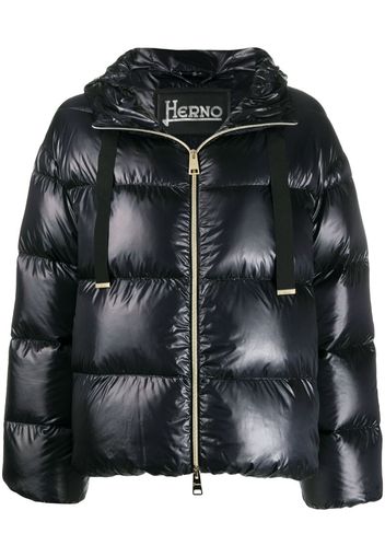 quilted hooded puffer jacket