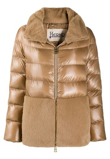 panelled high-neck puffer jacket