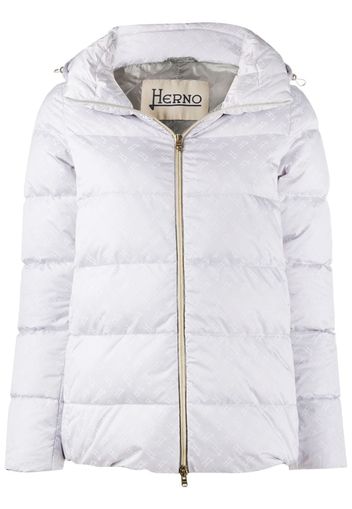 logo pattern puffer jacket