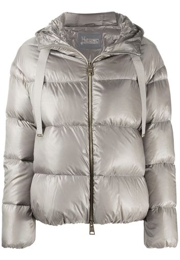 metallic quilted puffer jacket