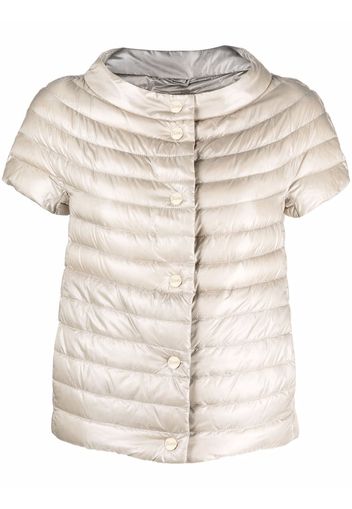 Herno padded short-sleeved down jacket - Neutrals