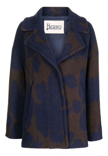 Herno floral-print single-breasted jacket - Blue