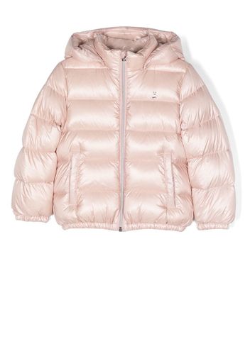 Herno Kids logo-plaque hooded puffer jacket - Pink