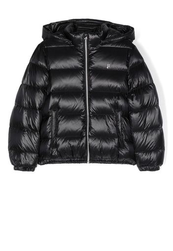 Herno Kids logo-plaque padded down jacket - Black