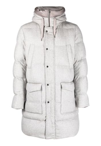 Herno contrast-trim padded coat - Grey