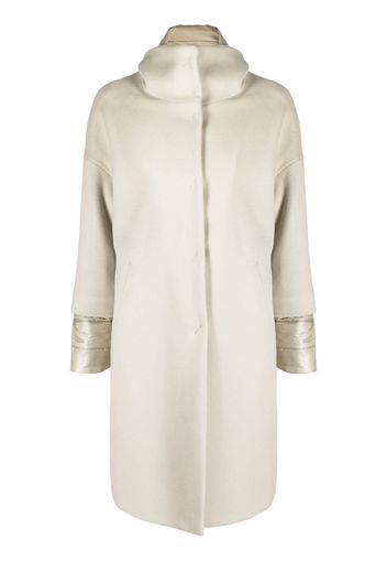 Herno funnel neck single-breasted coat - Neutrals