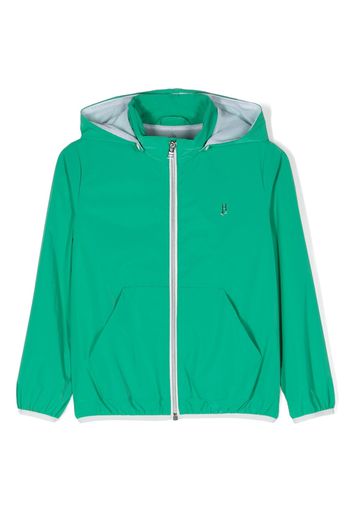 Herno Kids zip-up hooded jacket - Green