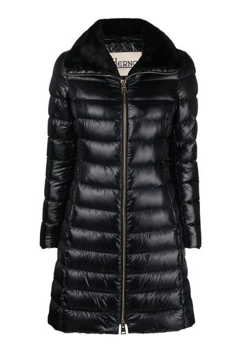 Herno high-shine long padded coat - Black