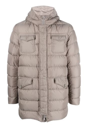 Herno zipped hooded padded coat - Grey