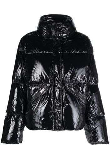 Herno logo-patch high-shine puffer jacket - Black