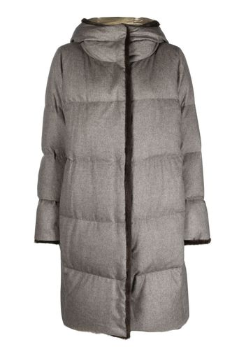 Herno faux fur-lined quilted coat - Brown