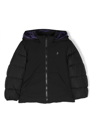 Herno Kids logo-patch hooded padded - Black