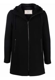 Herno zipped down hooded coat - Black