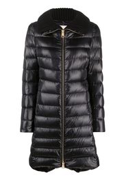 Herno knitted-collar padded coat - Black