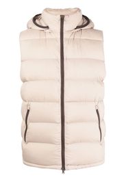 Herno hooded zipped-up gilet - Neutrals