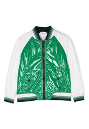 Herno Kids logo-print panelled bomber jacket - Green